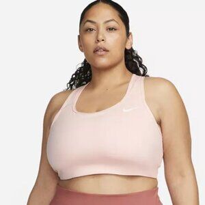 Plus Size Nike Dri-Fit Swoosh Medium-Impact Light Pink Sports Bra